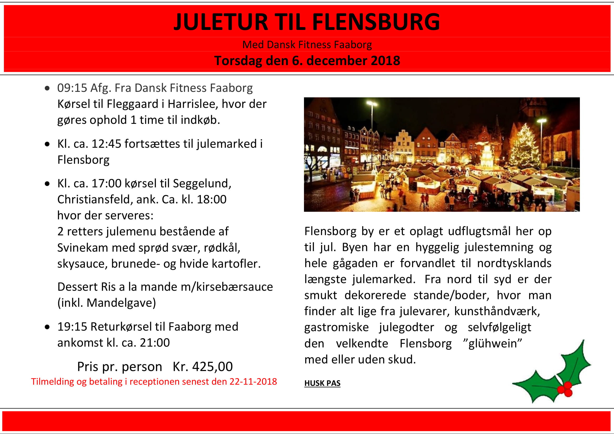 Juletur til Flensburg for Dansk Fitness Faaborg