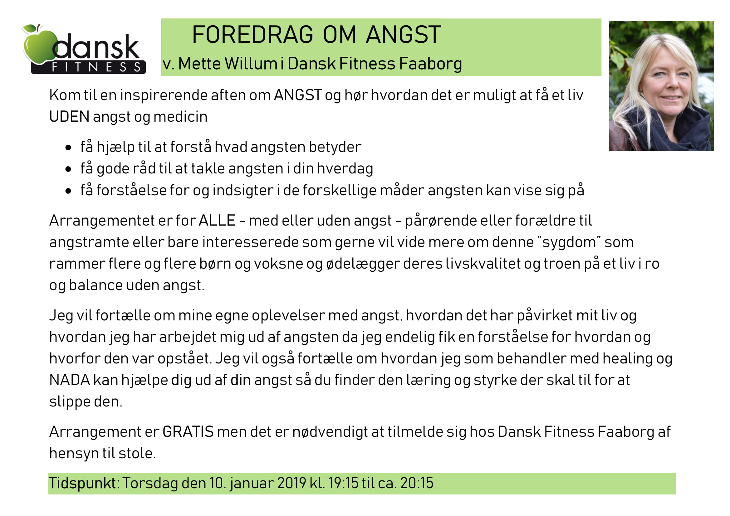 FOREDRAG OM ANGST