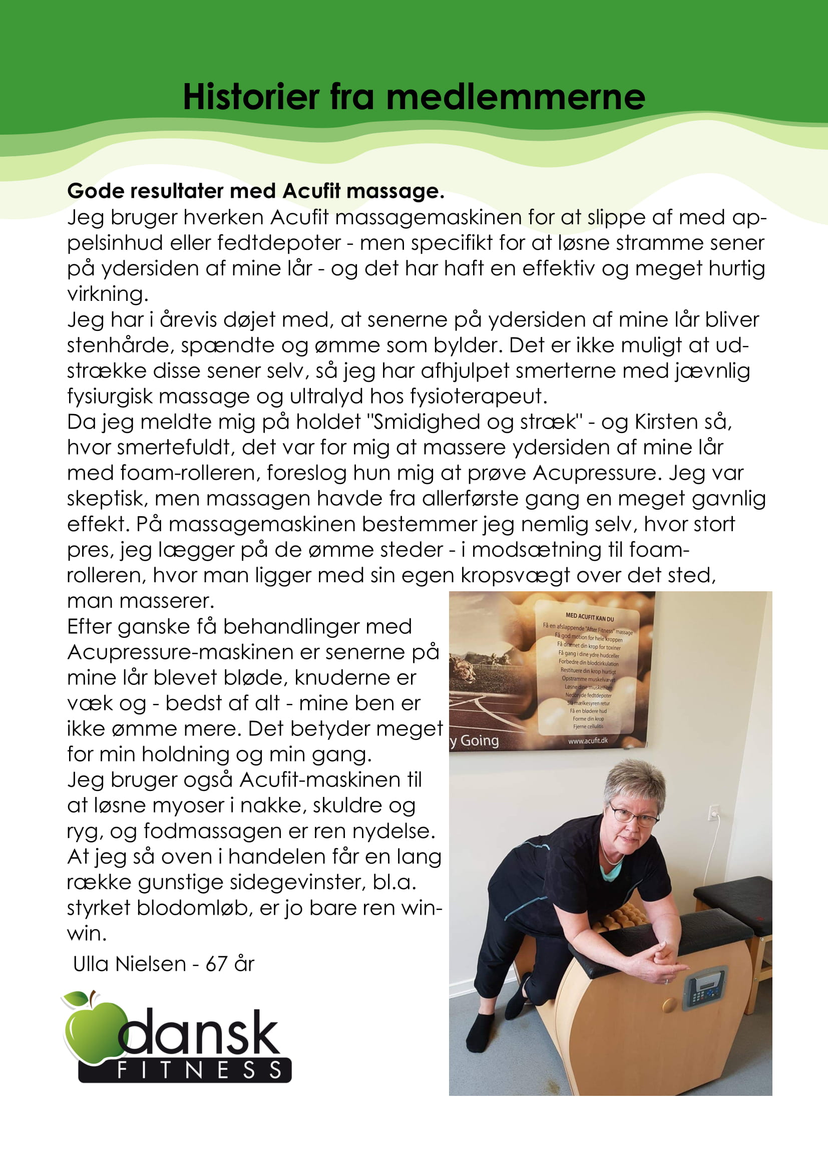Gode resultater med ACUFIT massage