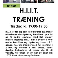 NYHED H.I.I.T. Træning start 1.10.2019