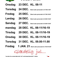 Åbningstider jul