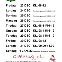 Åbningstider julen 2022