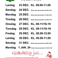 Åbningstider julen 2023